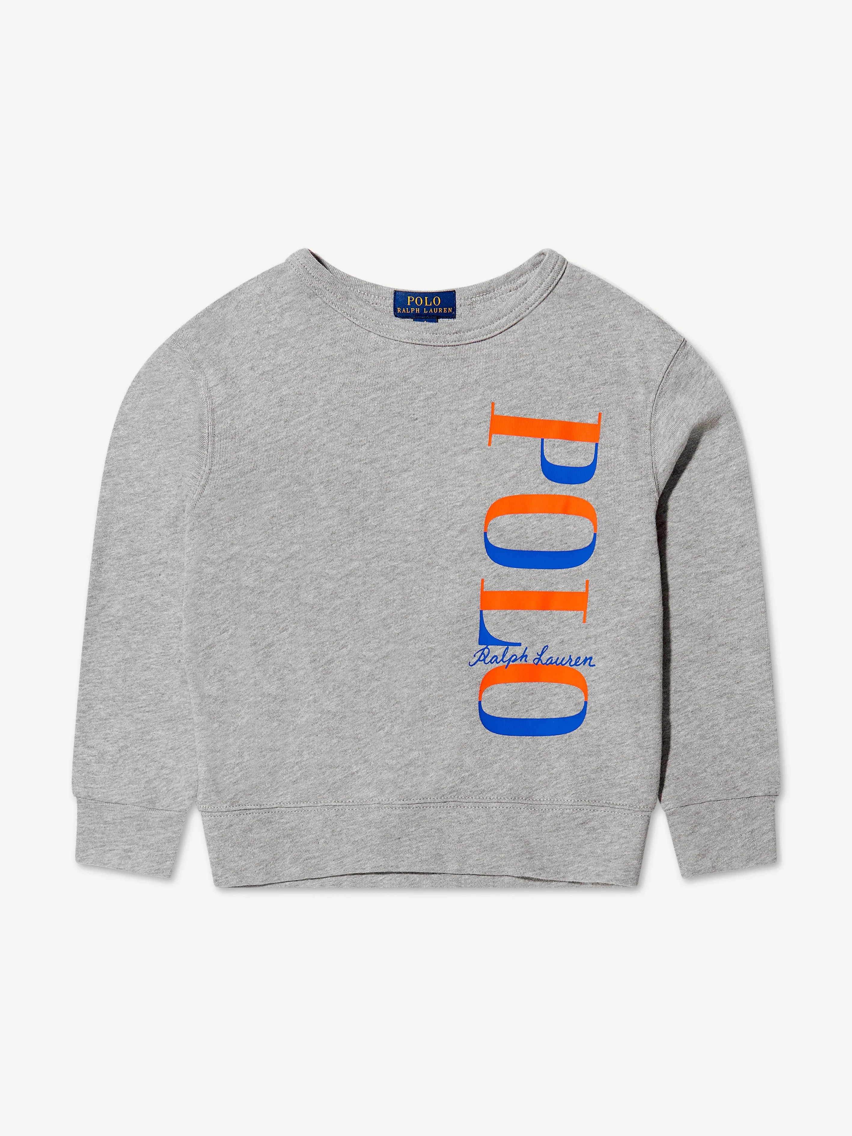 Ralph Lauren Boys Polo Logo Sweatshirt in Grey