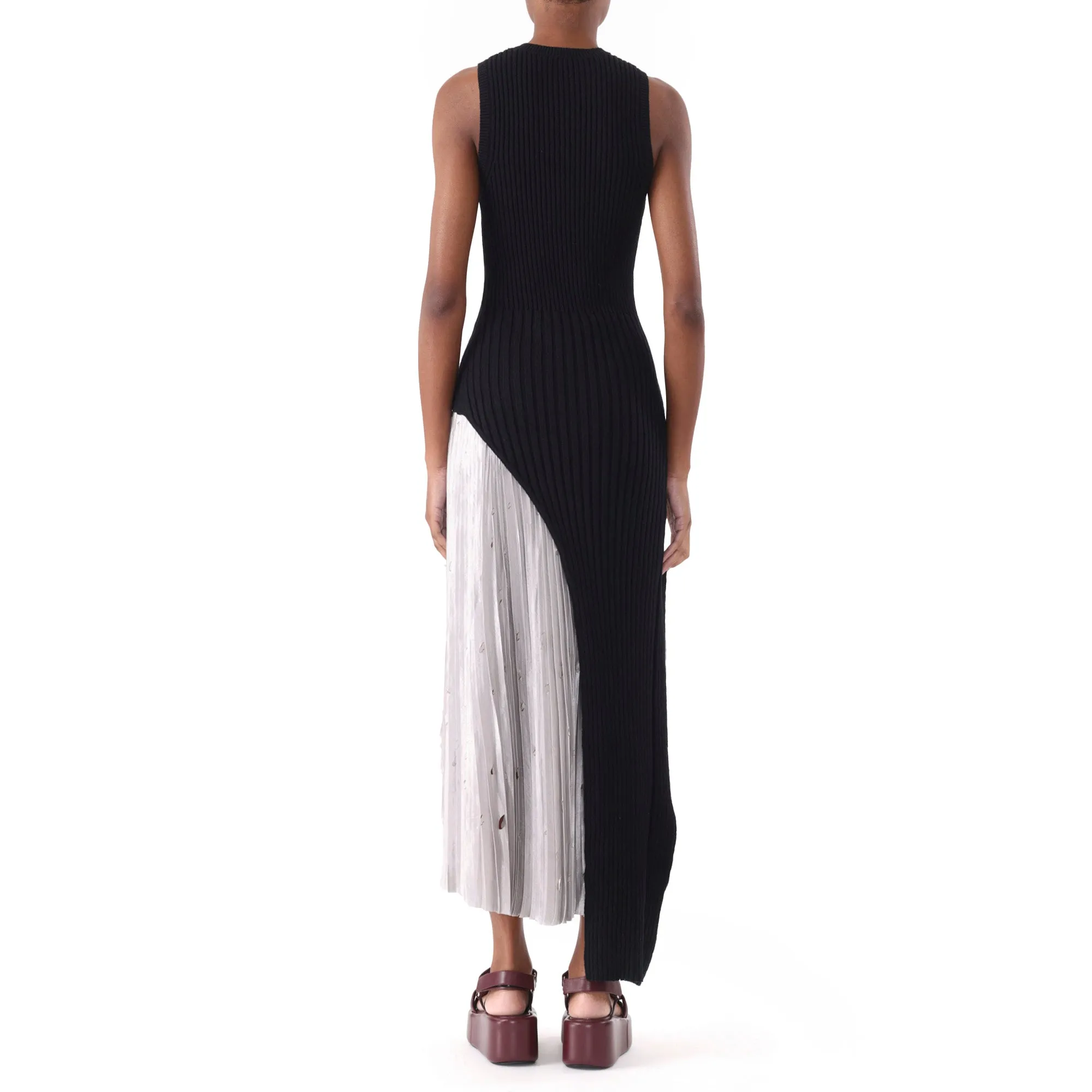 RIB KNIT ASYMMETRICAL SWEATER VEST