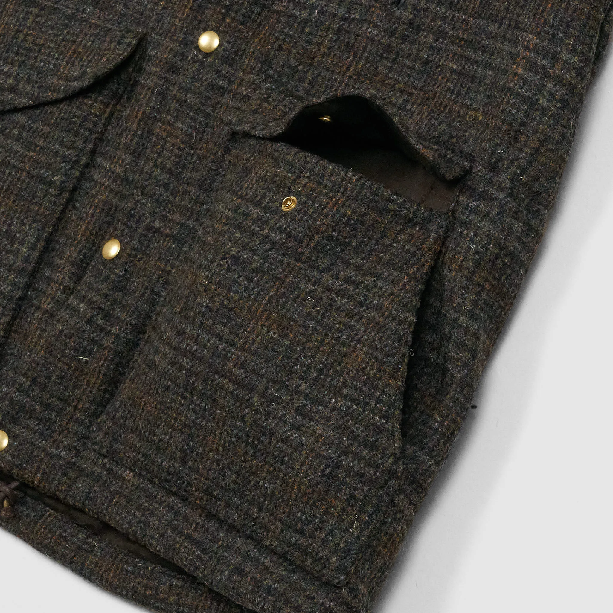 Rocky Mountain Featherbed Harris Tweed Short Parka Jacket wit Hood