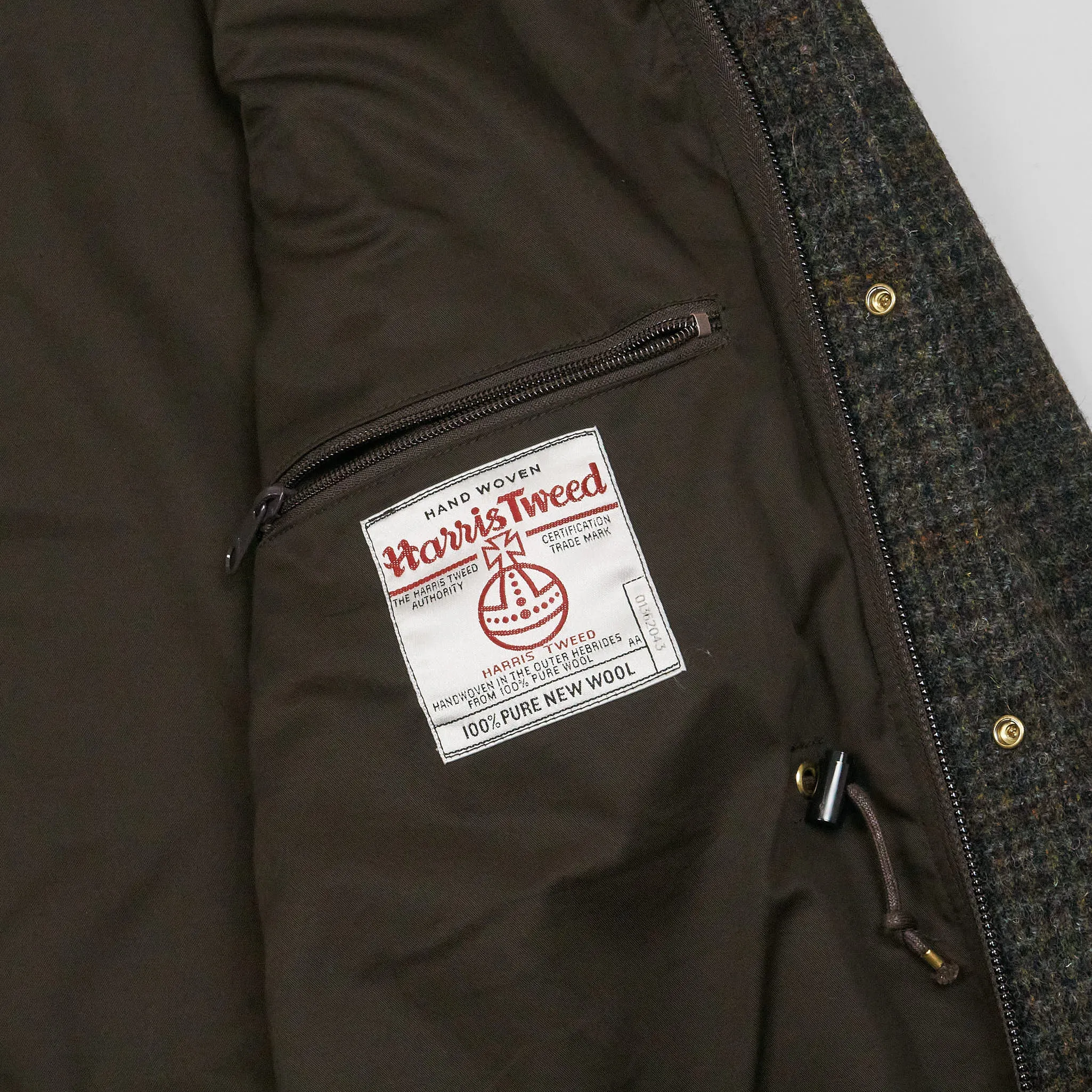Rocky Mountain Featherbed Harris Tweed Short Parka Jacket wit Hood