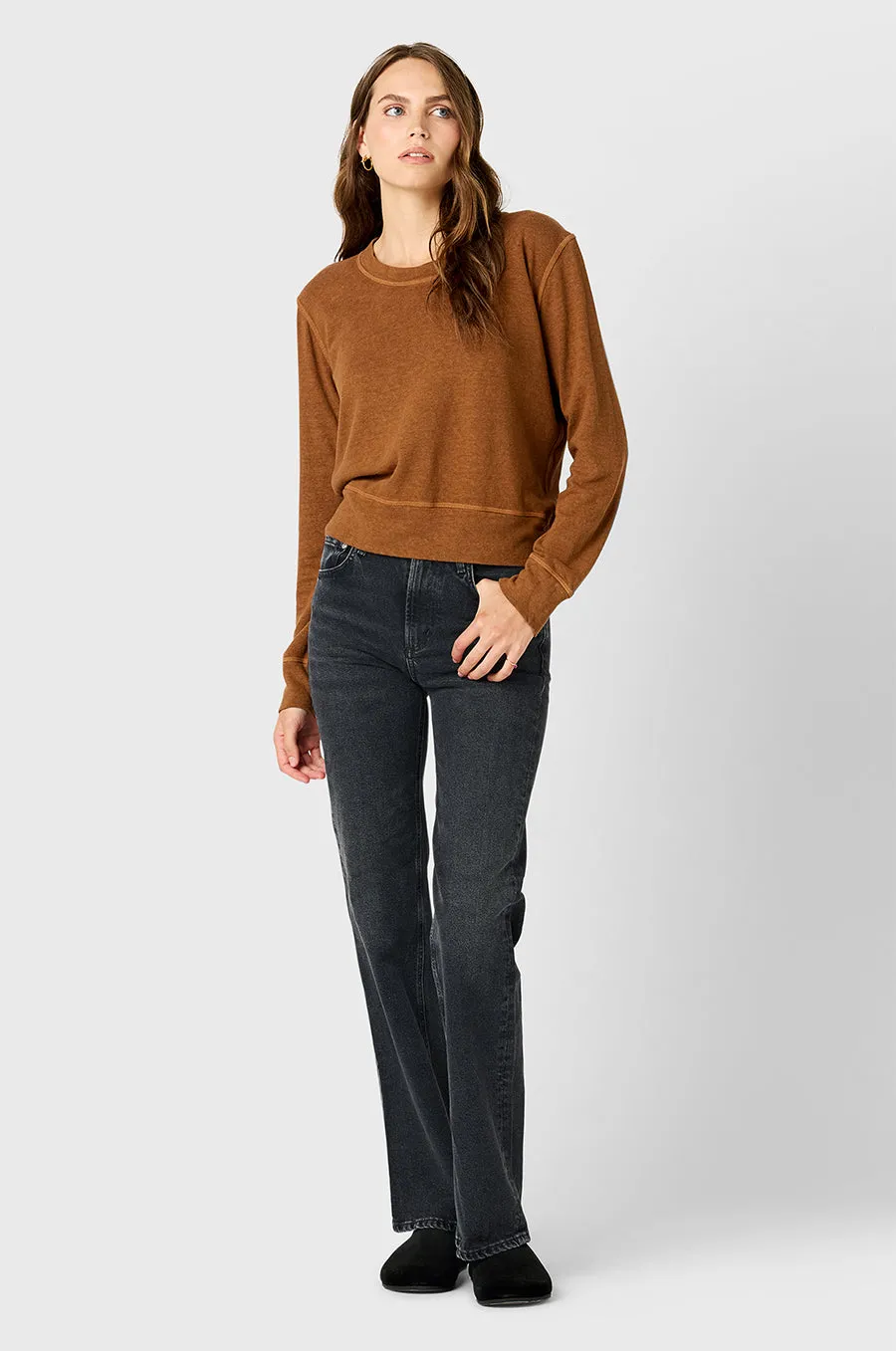SCOOPNECK SWEATER IN PRALINE HEMP COTTON