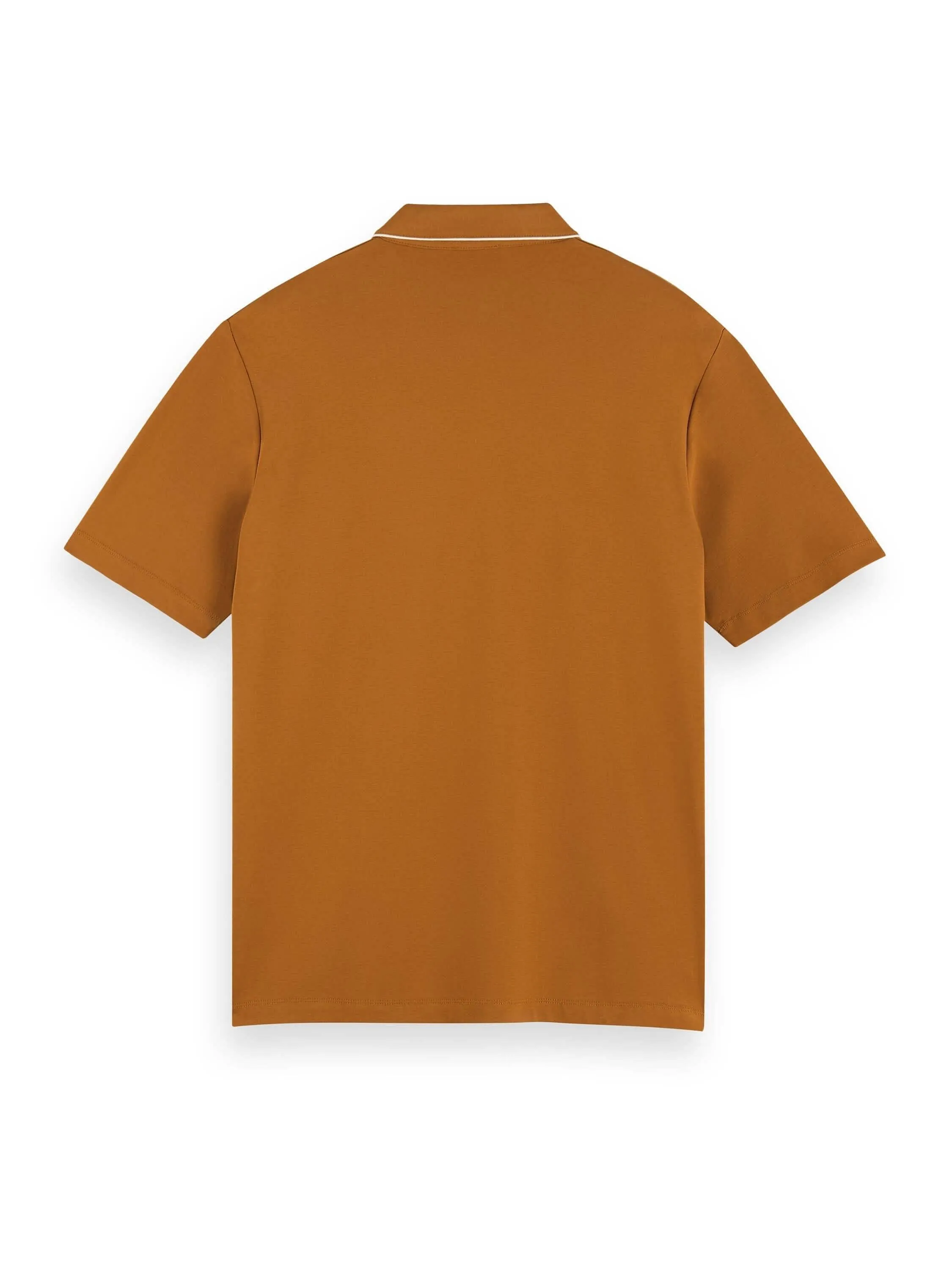 Scotch & Soda Chic Cotton Jersey Polo With Contrast Piping - Teak