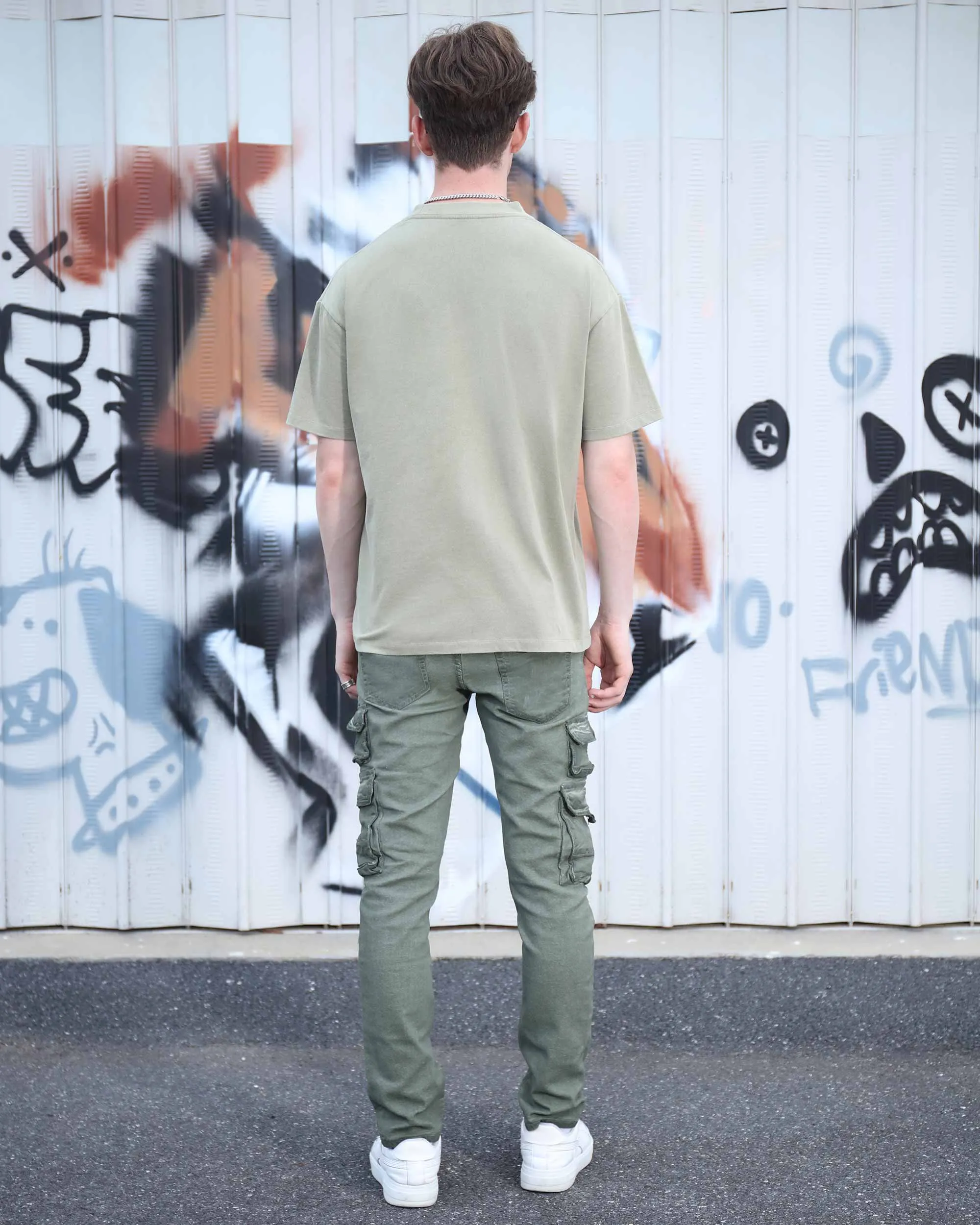 Slim-fit Cargo Jeans with Functional Side Pockets