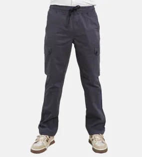 Snap Fit Charcoal Twill Cargo Pants