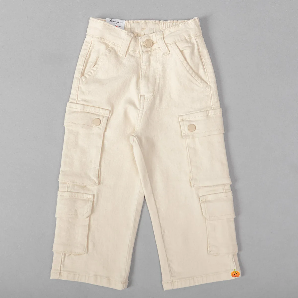 Solid Cargo Pant for Girls