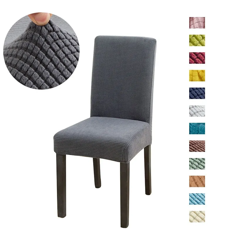 Solid Jacquard Chair Covers Spandex Dining Room Office Banquet