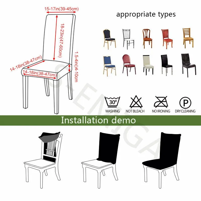 Solid Jacquard Chair Covers Spandex Dining Room Office Banquet