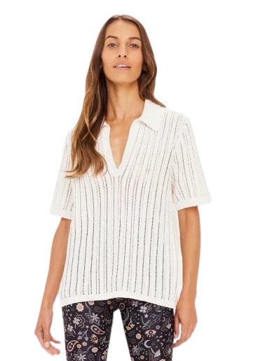 The Upside Kitt Knit Polo - Creme