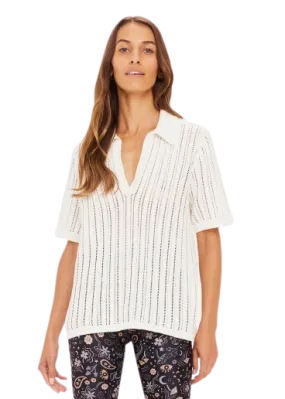 The Upside Kitt Knit Polo - Creme