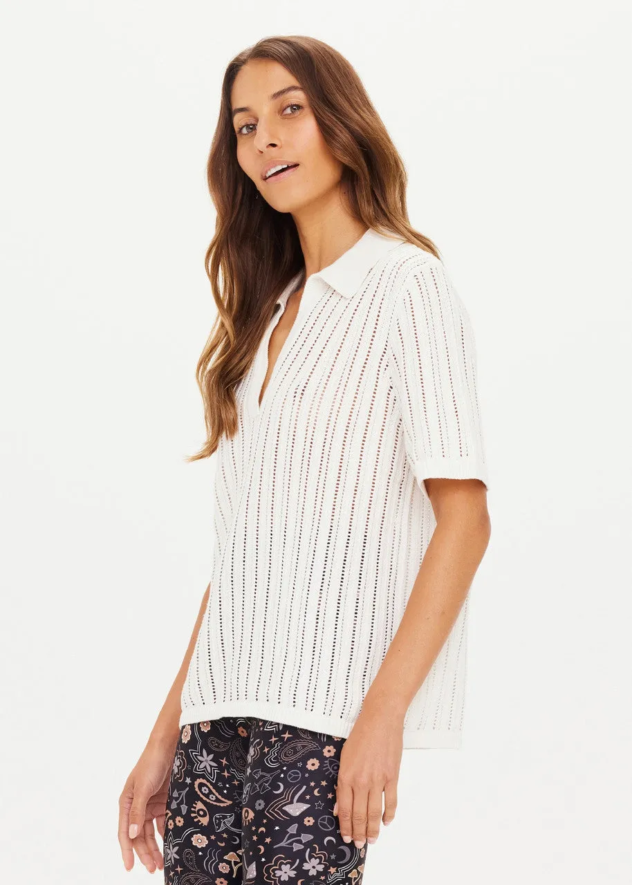 The Upside Kitt Knit Polo - Creme