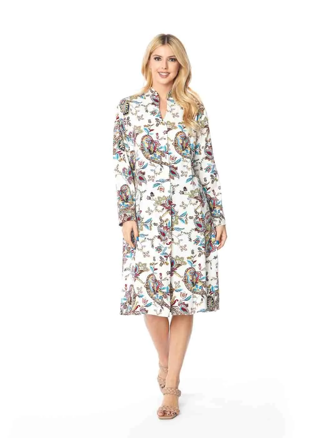 Tianello TENCEL™  "Euro Paisley" Print Long "SELENA"  Duster Jacket