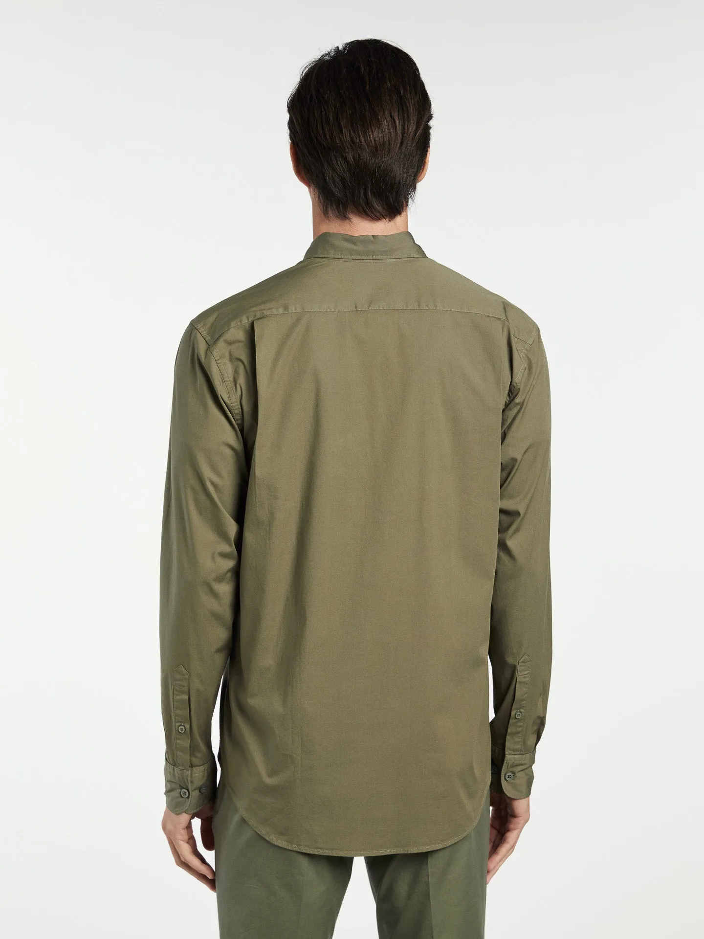 Timeless essential regular fit plain garment dye poplin shirt