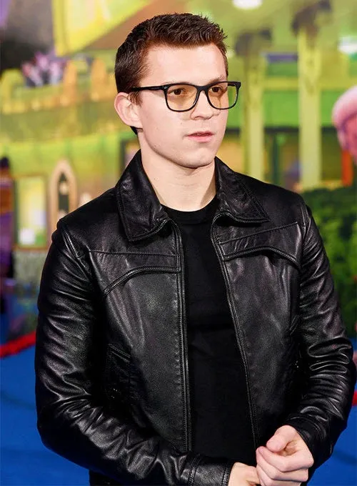 TOM HOLLAND LEATHER JACKET | MEN CELEBRITY JACKET