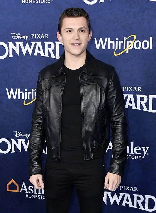 TOM HOLLAND LEATHER JACKET | MEN CELEBRITY JACKET