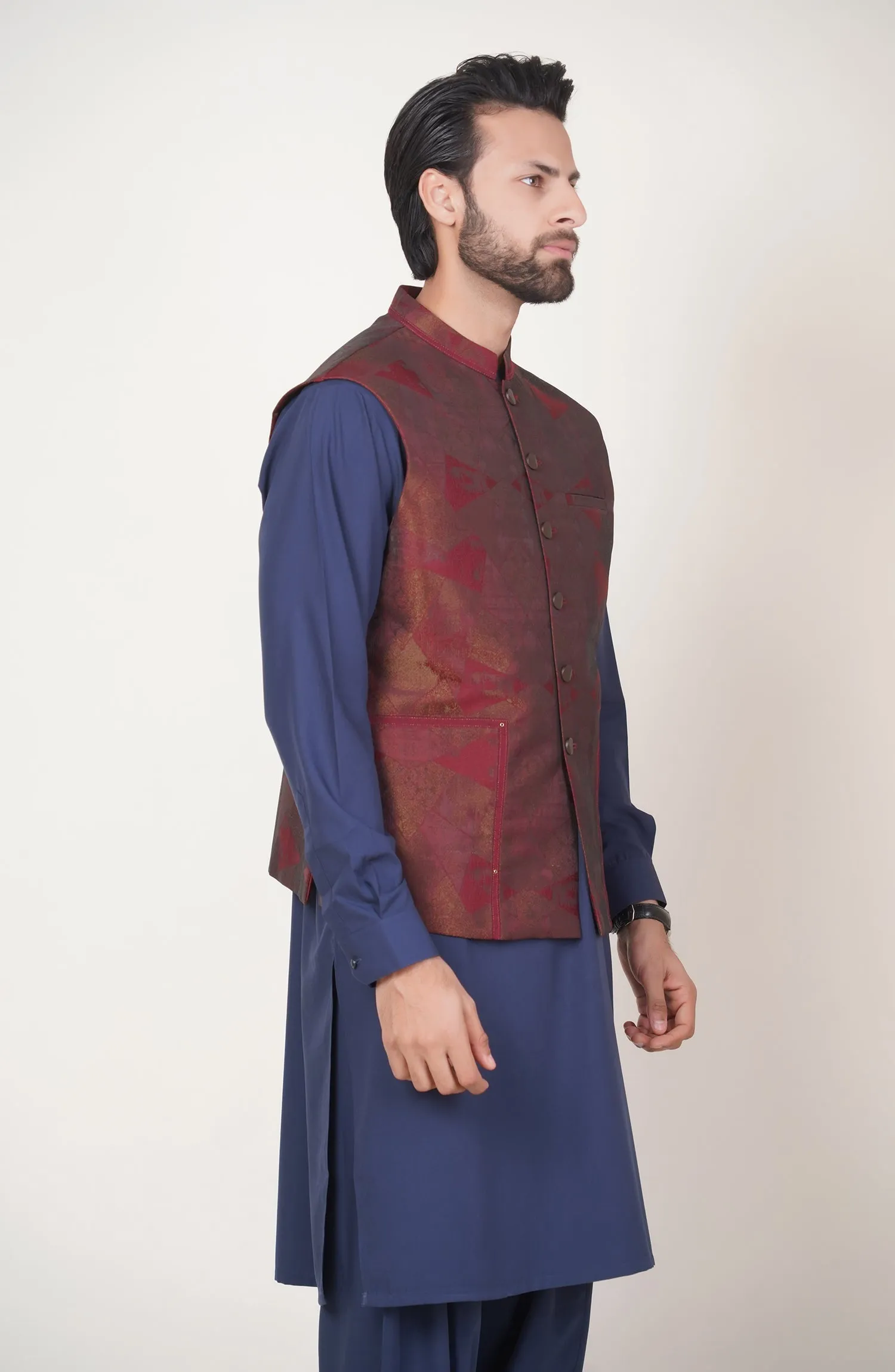 Trendy Waistcoat - Maroon