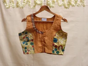 Trombone yellow, Kalamkari blouse