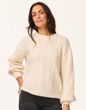unsubscribed wool cotton cable sweater