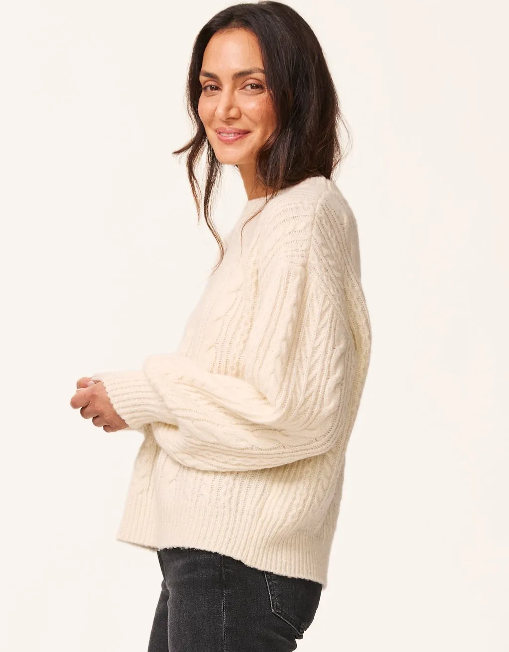unsubscribed wool cotton cable sweater