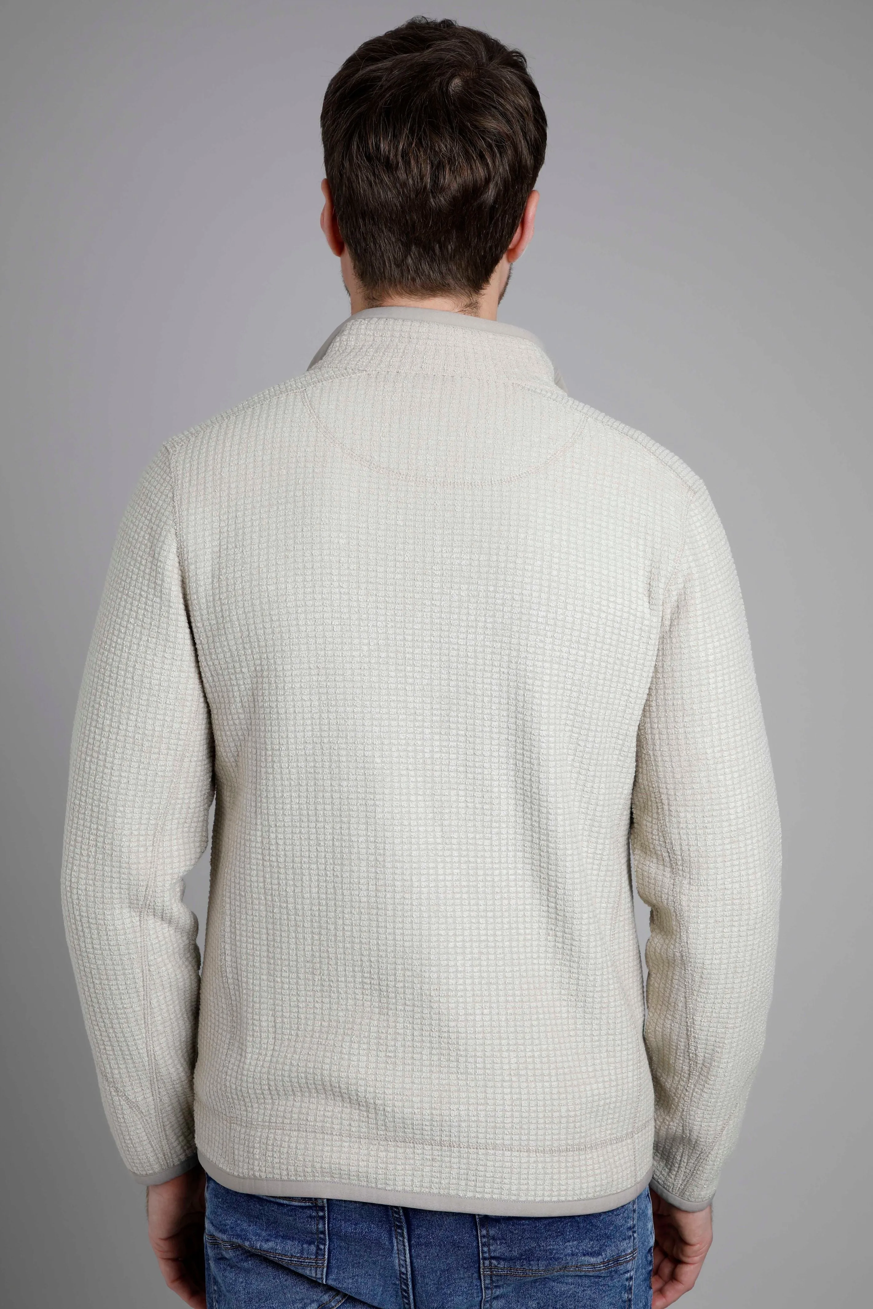 Weird Fish Rossten Fleece Full Zip- Ecru