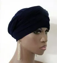 Women Navy EZ PZ Turban Wrap
