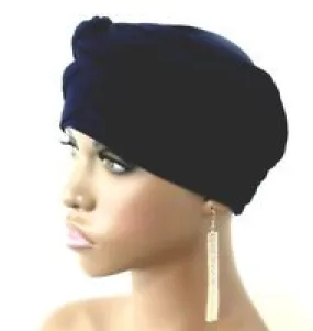 Women Navy EZ PZ Turban Wrap
