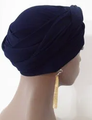 Women Navy EZ PZ Turban Wrap