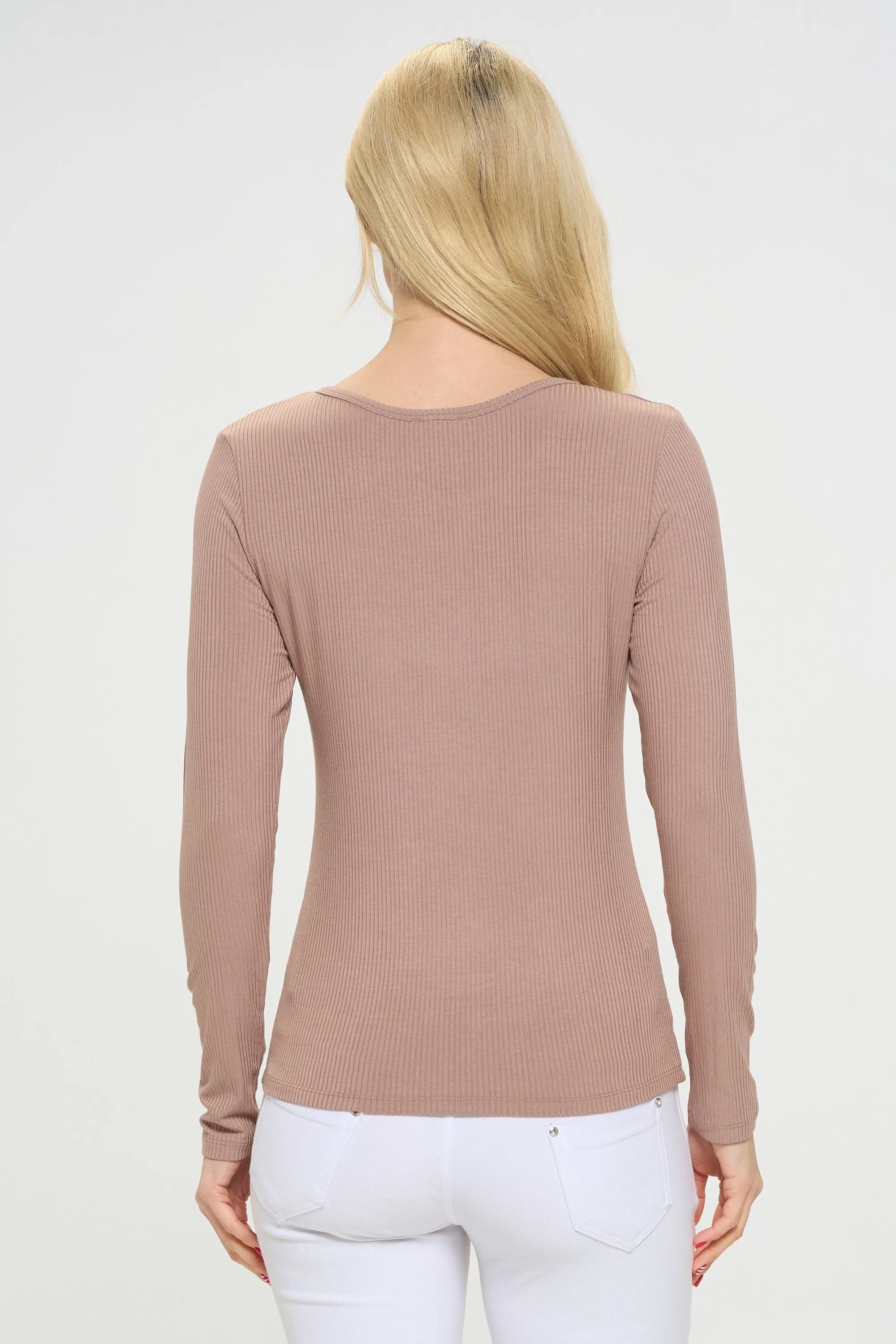Women's Essential Ribbed Long Sleeves Top