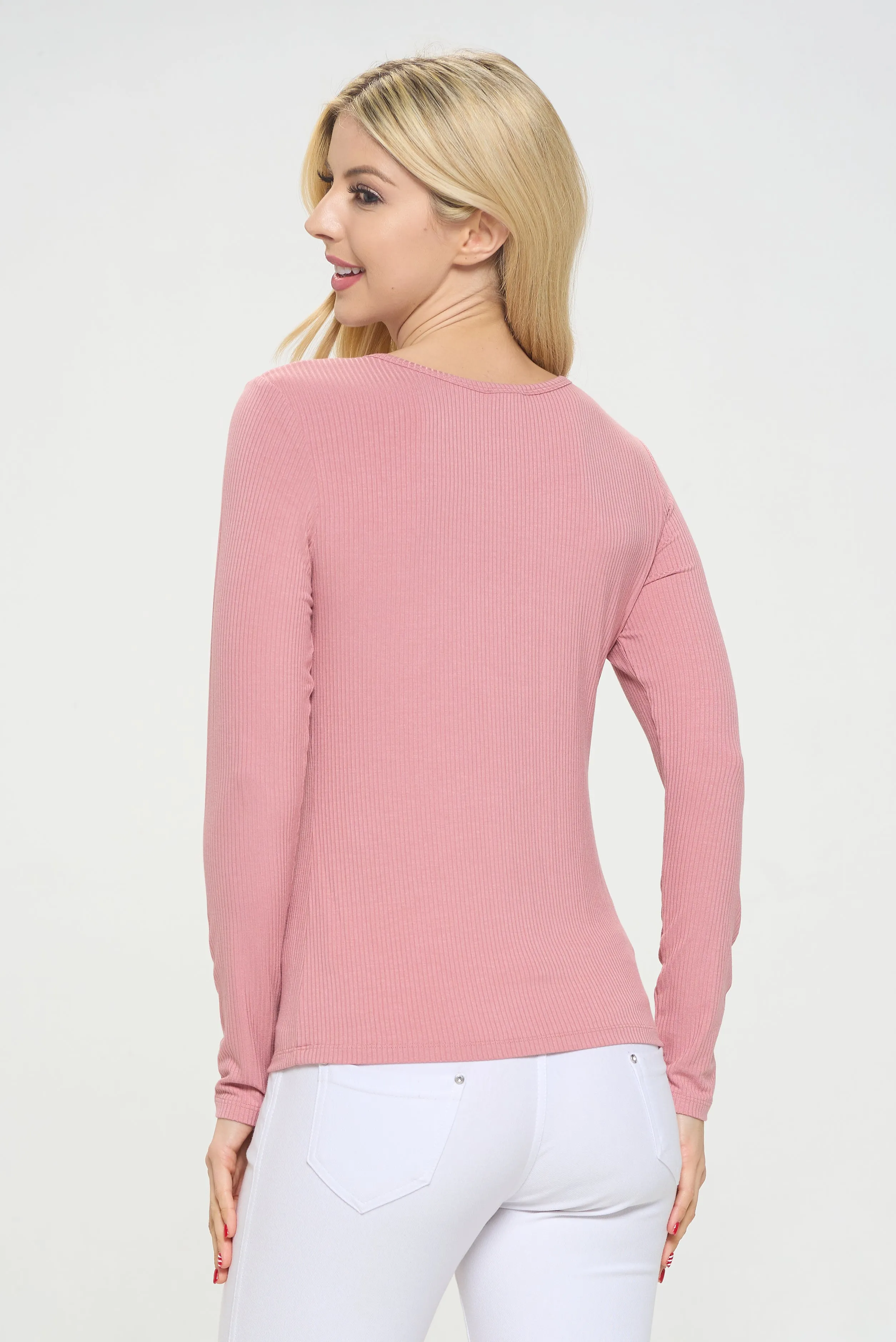 Women's Essential Ribbed Long Sleeves Top