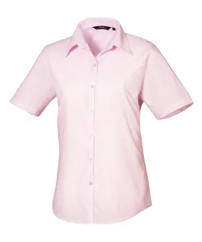 Womens short sleeve poplin blouse | Pink