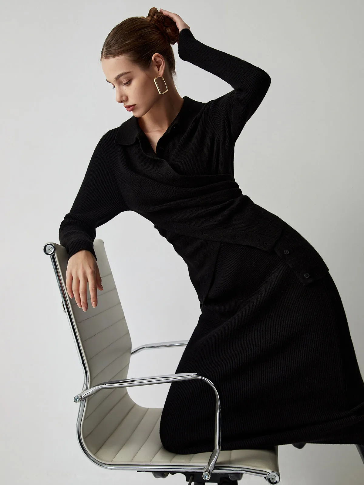 Wrap Knit Two Trendy Piece Skirt Set