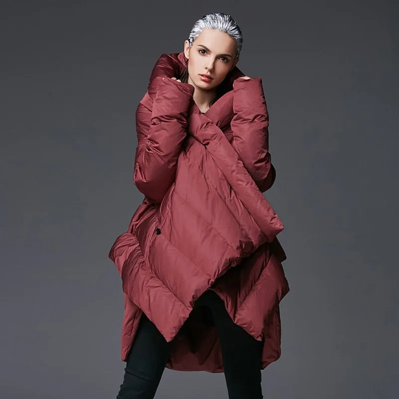 YVYVLOLO Women's Winter Jacket 2018 New Temperament Fashion Cloak Loose parka women down winter coat Warm Jacket Female Overcoat